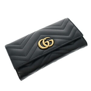 Gucci GG Marmont Long Zippered Wallet Black